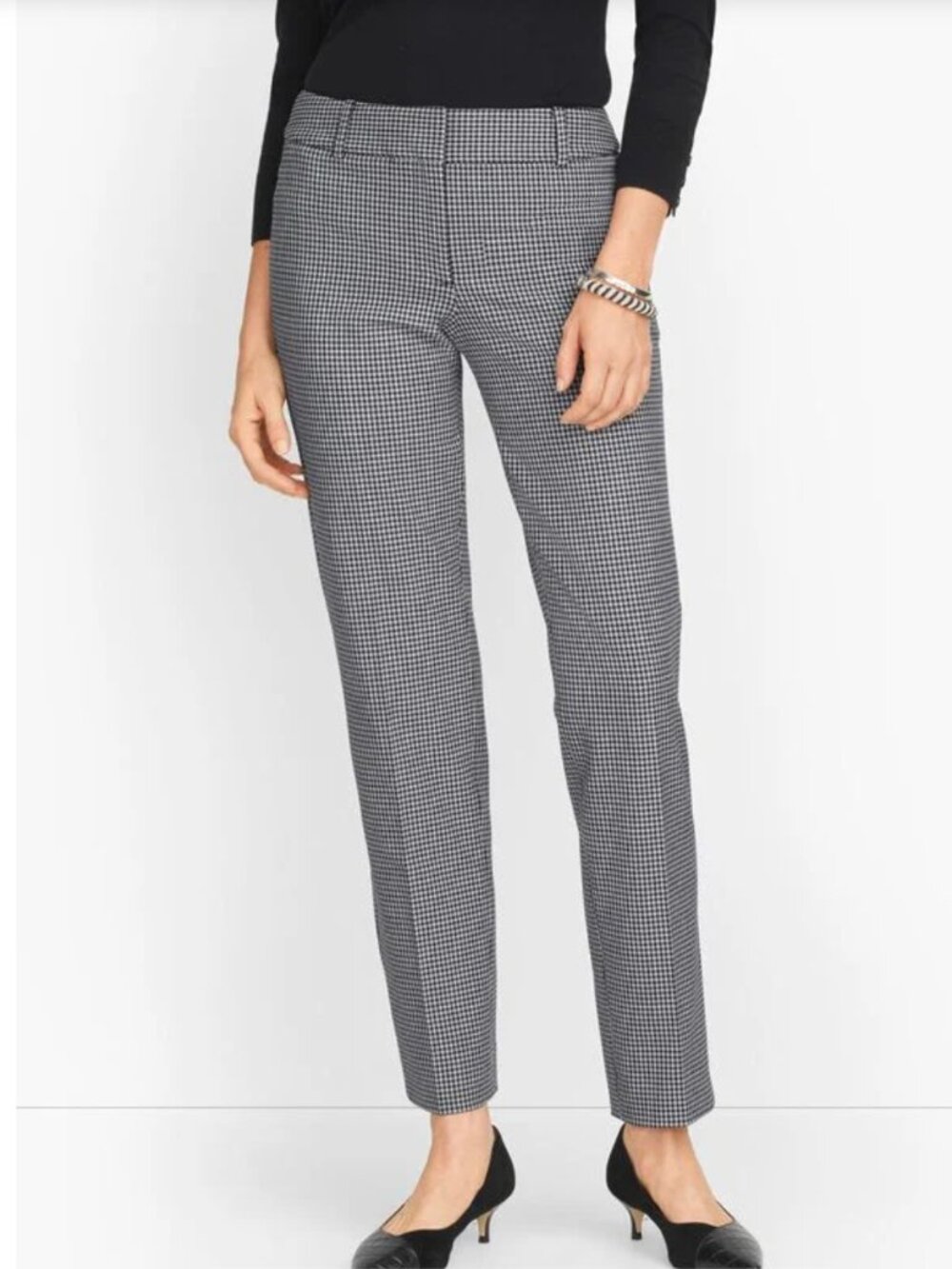 Talbots Hampshire Ankle Pants - Houndstooth Plaid - Size 8